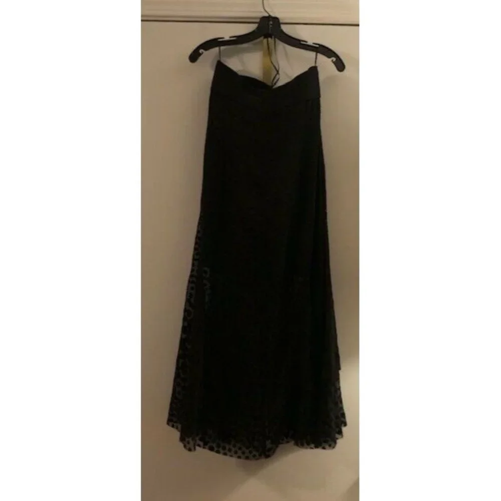 NWT $1500 CEDRIC CHARLIER SEEING DOTS BLACK CHIFFON STRAPLESS DRESS SIZE 10 - Picture 7 of 9